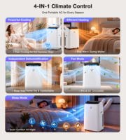 Climatiseur portable électrique HYUNDAI R290 14000 BTU, technologie de pompe à chaleur pour le refroidissement/chauffage, classe d'efficacité énergétique