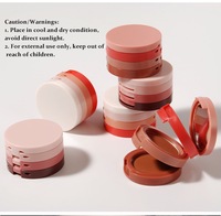 Palette 3 en 1 Blush Palette de maquillage avec logo imprimé végétalien avec surligneur et bronzant sur une palette de blush de marque privée longue durée