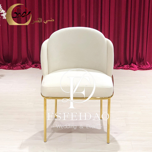 Juego de cena Marco simple Silla de comedor de hotel con patas de acero inoxidable dorado - Product Image 4