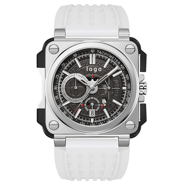 Luxury Elegant Square Wrist Watch Fashion Chronograph Business Dress Watches Waterproof Analog Men Watch