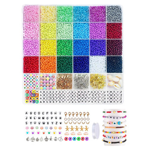 Diy Jewelry Beading Set 9300 Glass Seed <b>Beads</b> With Letters Smiley Faces Hearts And Charms For Crafting Bracelets - Product Image 1