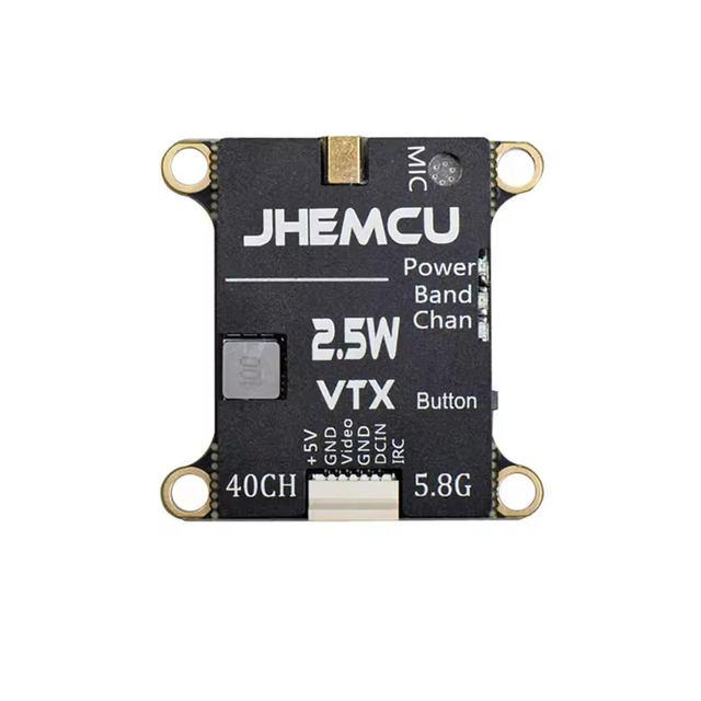 5.8G 40Ch Adjustable FPV Transmitter with Microphone Heat Sink 2-6S 30X30Mm 2.5W VTX for RC Airplane Made of Metal and Plastic