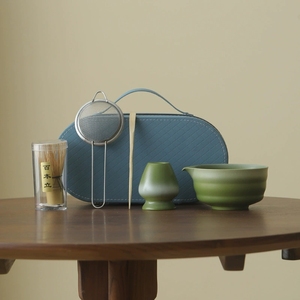 Juego de <span class=keywords><strong>Matcha</strong></span> Ecológico Clásico de 5 Piezas con Batidor de Bambú y Tazón de Cerámica, Empaque de Viaje y Accesorios para Utensilios de Té - Product Image 1