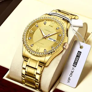 Высококачественные многофункциональные часы, Прямая продажа с завода, мужские золотые наручные часы на заказ с бриллиантами и блестками, быстрая доставка для мужчин TISSELLY