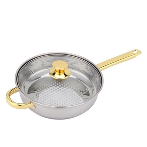 12 Cái Mạ Vàng Xử Lý Thép Không Gỉ Nấu Ăn Nồi Không Dính Capsuled Dưới <span class=keywords><strong>Cookware</strong></span> Sets - Product Image 3