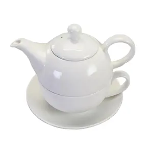 New style afternoon tea time porcelain cup saucer teapot ceramic tea set white ceramic tea for one set
