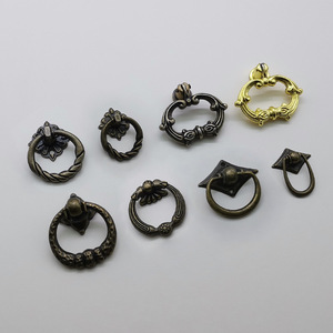 Antique Bronze Circular Drawer Handles Ring Shape Single Hole Durable Iron Furniture Handle Traditional Style - Product Image 2
