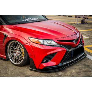 สำหรับ Toyota Camry SE XSE 2018-2023 ชุดแต่งกันชนหน้า สปอยเลอร์ ดิฟฟิวเซอร์ วิงเล็ท ลายคาร์บอนไฟเบอร์ สีดำเงา 5 ชิ้น - Product Image 5