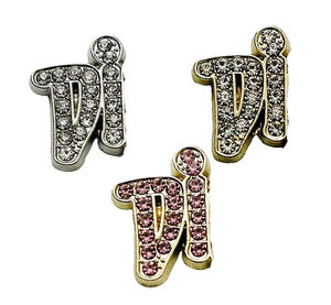 奢华小字母粉色微型设计师金属品牌标志包饰手机壳挂饰DIY手工饰品 - Product Image 1