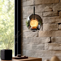Lustre moderne en verre LED réglable avec design flexible en albâtre espagnol pour cuisine, chevet et entrée