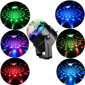 LED suono attivato rotante Disco Ball DJ Party Light RGB colorato LED Stage Light per natale festa di nozze festa spettacolo KTV