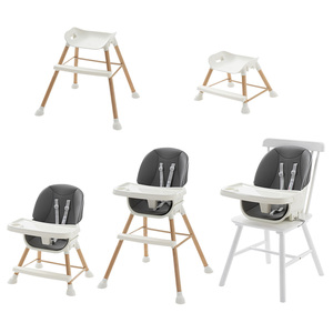 Chaise haute bébé convertible moderne en bois, siège rehausseur ergonomique, design écologique, portable, pivotante, sécurisée, 0-12 mois - Product Image 5
