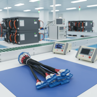 Câble de collecte de données BMS personnalisé pour système de stockage d'énergie, faisceau de détection de température et de courant pour batterie au lithium 10-24S