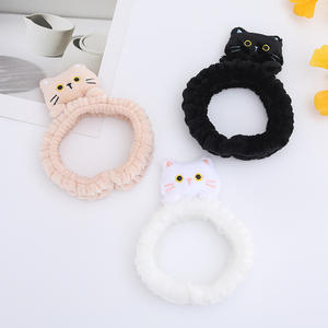 Qianjin Nieuwe Schattige Kat Met Kraag Gezicht Wassen Make-Up Hoofdband Anti Slip Waterdichte En Vochtbestendige Hoofdband - Product Image 2
