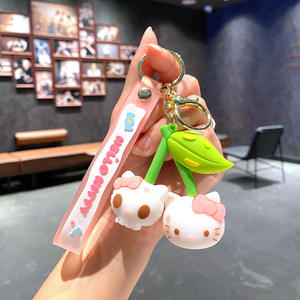 Porte-clés en caoutchouc anime en gros, porte-clés 3D mignon en PVC, pendentif sac écologique <span class=keywords><strong>Hello</strong></span> <span class=keywords><strong>Kitty</strong></span>, porte-clés de voiture, produits promotionnels populaires - Product Image 5