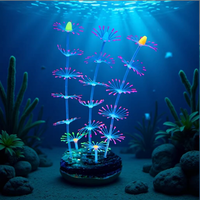 Décoration d'aquarium PKY : Plantes corallines artificielles lumineuses en silicone et plastique pour animaux aquatiques