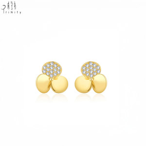 Tremendous Quality Wholesale Manufacturer Export Lucky Clover Design Jewelry 18K Solid Yellow Gold Real Natural Diamonds Jewelry - Product Image 2