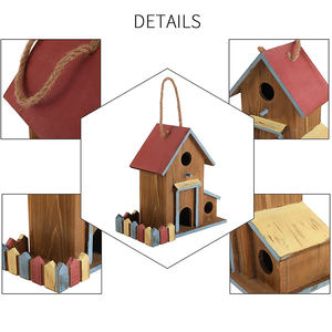 Casetta per Uccelli in Legno Naturale Traspirante per l'Allevamento di Pappagalli, da Appendere in Giardino, Interno ed Esterno - Product Image 6