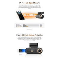 Cámara para Auto DDPAI N5 Pro, 12V, Lentes Duales, Gran Angular de 150°, Wi-Fi 6, Grabador de Video 4K, Almacenamiento Dual, Grabación en Bucle, Visión Nocturna
