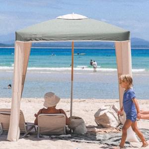 Paraguas de cabaña de <span class=keywords><strong>playa</strong></span> reciclado Premium <span class=keywords><strong>UPF</strong></span> <span class=keywords><strong>50</strong></span> + de lujo personalizado, poste de madera portátil, parasol grande, tienda de viaje para acampar y viajar - Product Image 2