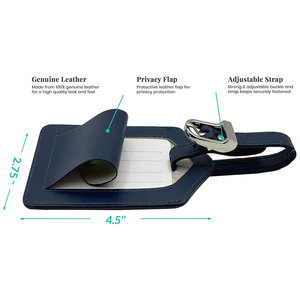 Etiqueta de Cuero PU Personalizada de Primera Calidad, Etiqueta de Equipaje de Cuero Personalizada de Fábrica de Alta Calidad en Varios Colores - Product Image 3
