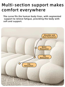 Sofá Modular Convertible Nórdico Minimalista, con Espuma de Alta Resiliencia sin Huesos, Forro de Lana de Cordero Ecológica, para Hotel o Villa - Product Image 5