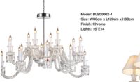 Lustre en cristal personnalisable en couleur et finition avec base E27 LED à intensité variable pour l'éclairage de la maison, de l'hôtel et de la villa