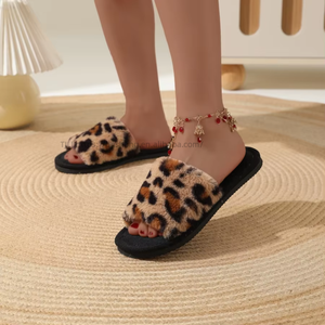 Women's Home Bedroom Slipper With <b>Memory</b> <b>Foam</b> Cross Bands Plush EVA Outsole <b>Cushioning</b> for Autumn Season Factory Price - Product Image 2
