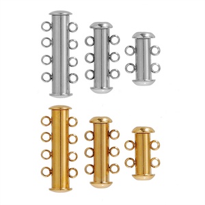 4 döngüler paslanmaz çelik konnektörler slayt tüp klipsler Hooks DIY kolye bilezik konnektörleri için takı yapma malzemeleri - Product Image 1