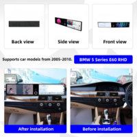 Autoradio Android 14 à double écran 12,3 pouces, Carplay, Android Auto, écran pour BMW Série 5 E60 2005-2010, lecteur multimédia, navigation GPS