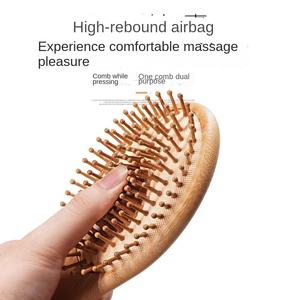 Sikat rambut Dayung Wanita logo kustom ramah lingkungan aksesori rambut sikat rambut Salon bambu kayu alami - Product Image 2