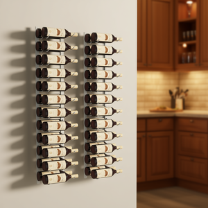 Estante para Vino de Pared de Hierro Blanco, 24 Botellas, Resistente al Óxido, Diseño Moderno y Minimalista para el Hogar, Bar o Fiestas - Product Image 2