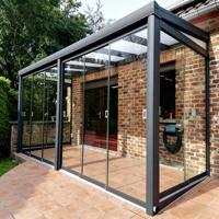 Verrière en aluminium européenne pour terrasse de villa avec mur coulissant en verre