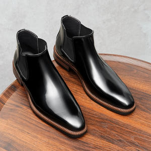 Botas de Tobillo para Hombre, Primavera-Otoño, Parte Superior de Cuero Genuino con Estampado de Leopardo, Suela de Goma, Impermeables, para Trabajo - Product Image 3