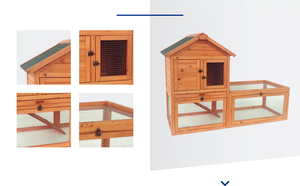 Gabbia Moderna in Legno per Roditori a 2 Piani con Ampio Recinto, Imballaggio Ecologico per Polli, Gabbia Resistente - Product Image 4