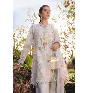 Nouvel article le plus vendu : Ensemble de costume en tissu lawn brodé non cousu, 3 pièces - Product Image 1