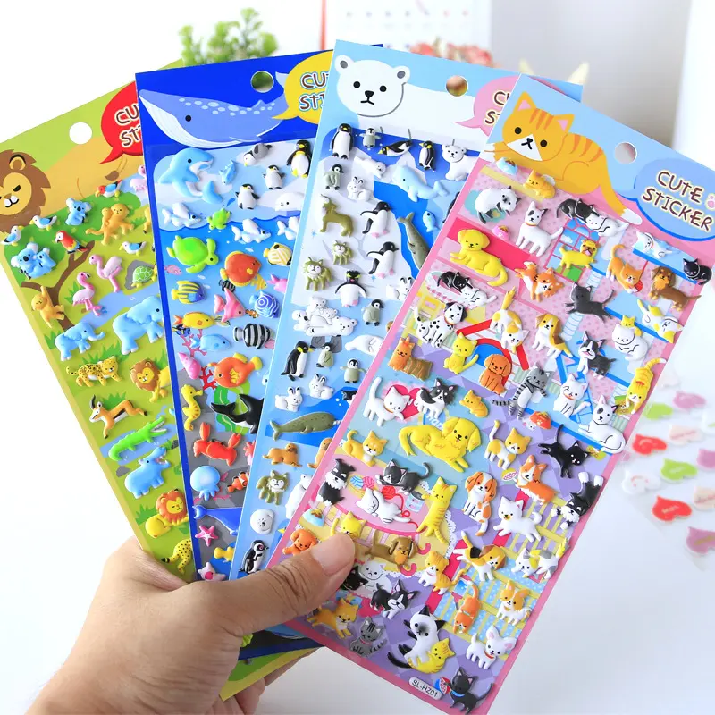 Amzazon vendita calda SHAN LE 3d pinguino coniglio schiuma della decalcomania animale sveglio sticker per bambini regali puffy sticker animali della parete del fumetto adesivi