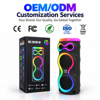 Enceinte de fête sans fil portable en colonne avec lumière RGB TWS Karaoké Extérieur