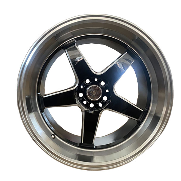 Diepe Schotel 18 Inch 5X100 5 Gaten Auto Wielen Velgen Met Zwarte Machine Lip + Freesvenster