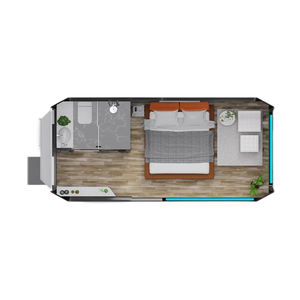 Petite maison préfabriquée de luxe moderne, imperméable, pour le <span class=keywords><strong>camping</strong></span>, capsule spatiale élégante, système intelligent pour hôtel en acier, station balnéaire, village - Product Image 2