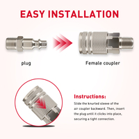 Raccord rapide de type M pour tuyau d'air, filetage NPT 1/2, 3/8, 1/4, pour sortie de compresseur d'air, pièces pneumatiques