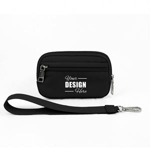 Custom Women's Waterproof Nylon Wristlet <b>Wallet</b> - <b>Zip</b> Card Case with ID Window & Keychain for Promotional Gift - Product Image 1