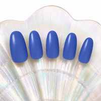 Faux ongles à presser longs et brillants bleu Klein, couvrance totale, vente en gros, marque privée
