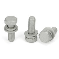 Vis hexagonale en acier au carbone GB 9074.17 Gr8.8 avec douille plate et rondelle à ressort, revêtement Dacromet