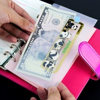 Protège-documents A6 à 6 trous, 2 pochettes latérales, pour enveloppes de trésorerie, organiseur de monnaie en plastique, feuilles mobiles, porte-billets