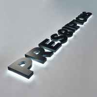 Lettres découpées rétroéclairées LED personnalisées, enseigne lumineuse 3D pour réception d'entreprise, cinéma, événement, affichage