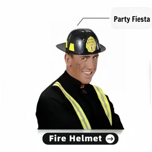 <span class=keywords><strong>Casque</strong></span> de pompier <span class=keywords><strong>HLC</strong></span> noir et rouge pour festival, personnalisé, pour enfants et adultes, pour cosplay de pompier - Matériau non PVC - Product Image 3