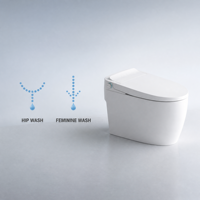 WC intelligent CE avec bidet intégré, chauffage de l'eau, pression réglable, sécheur à air chaud, siège chauffant et couvercle automatique