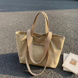 Fashion Zipper Handbag Canvas Printed Women's Cotton Canvas Handbag Customizable Shopping <b>Bag</b> - Product Image 4