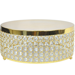 Toptan fabrika fiyat Metal + kristal boncuklar altın düğün pastası standı D300mm * H120mm CE & Rohs sertifikalı - Product Image 1
